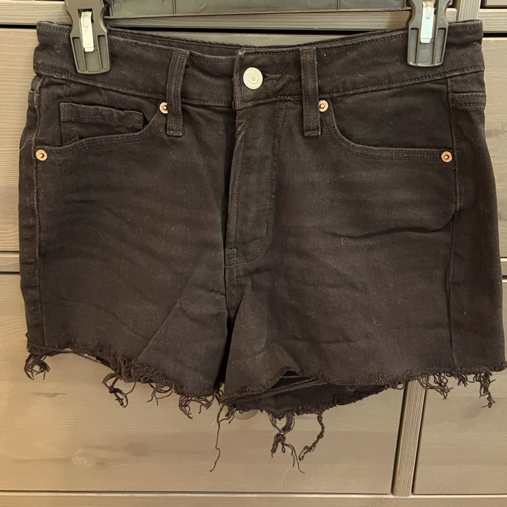 Black high rise Jean shorts